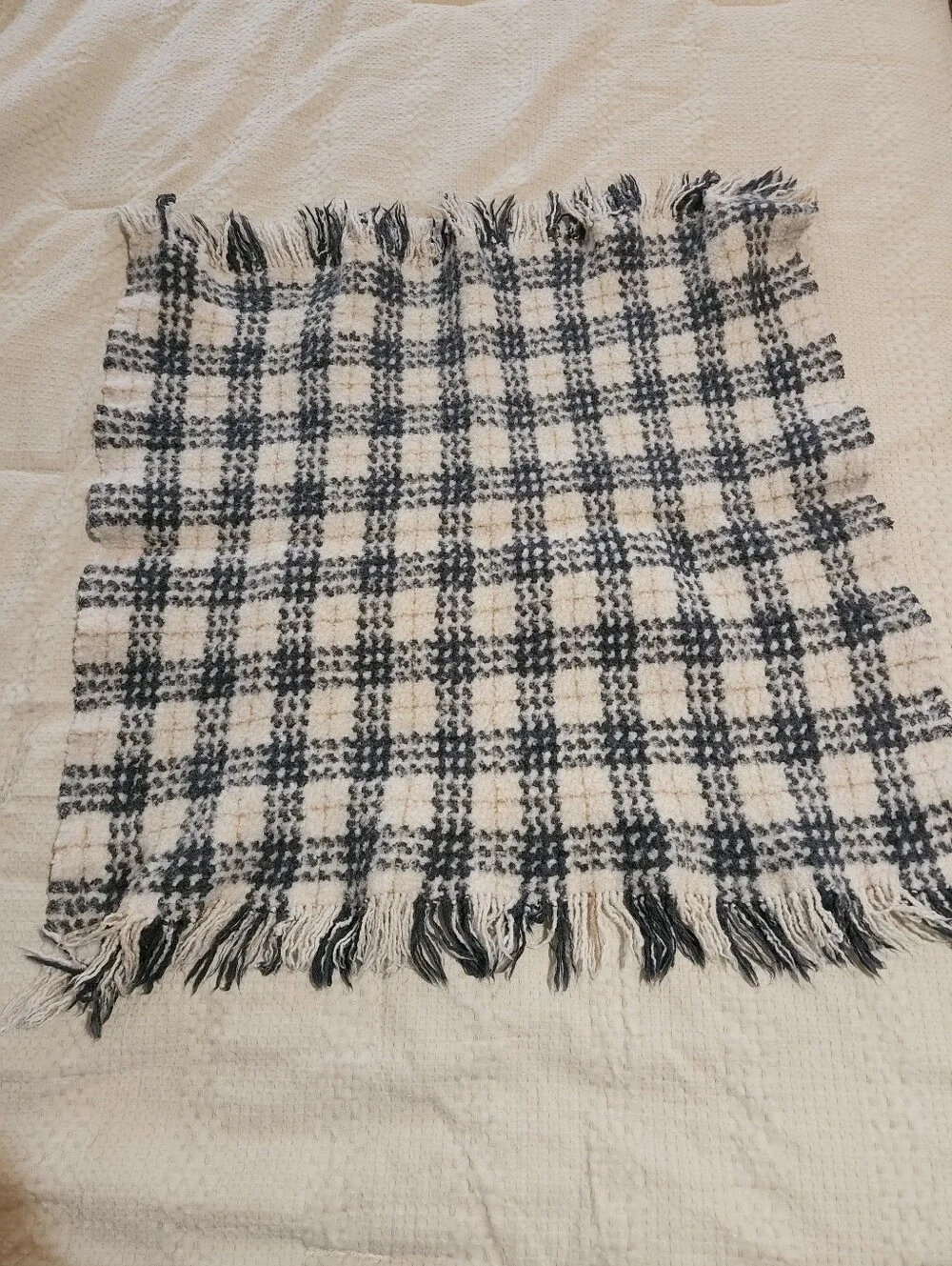 Coach Square Scarf Cozy Plaid Fringe E7804-32113